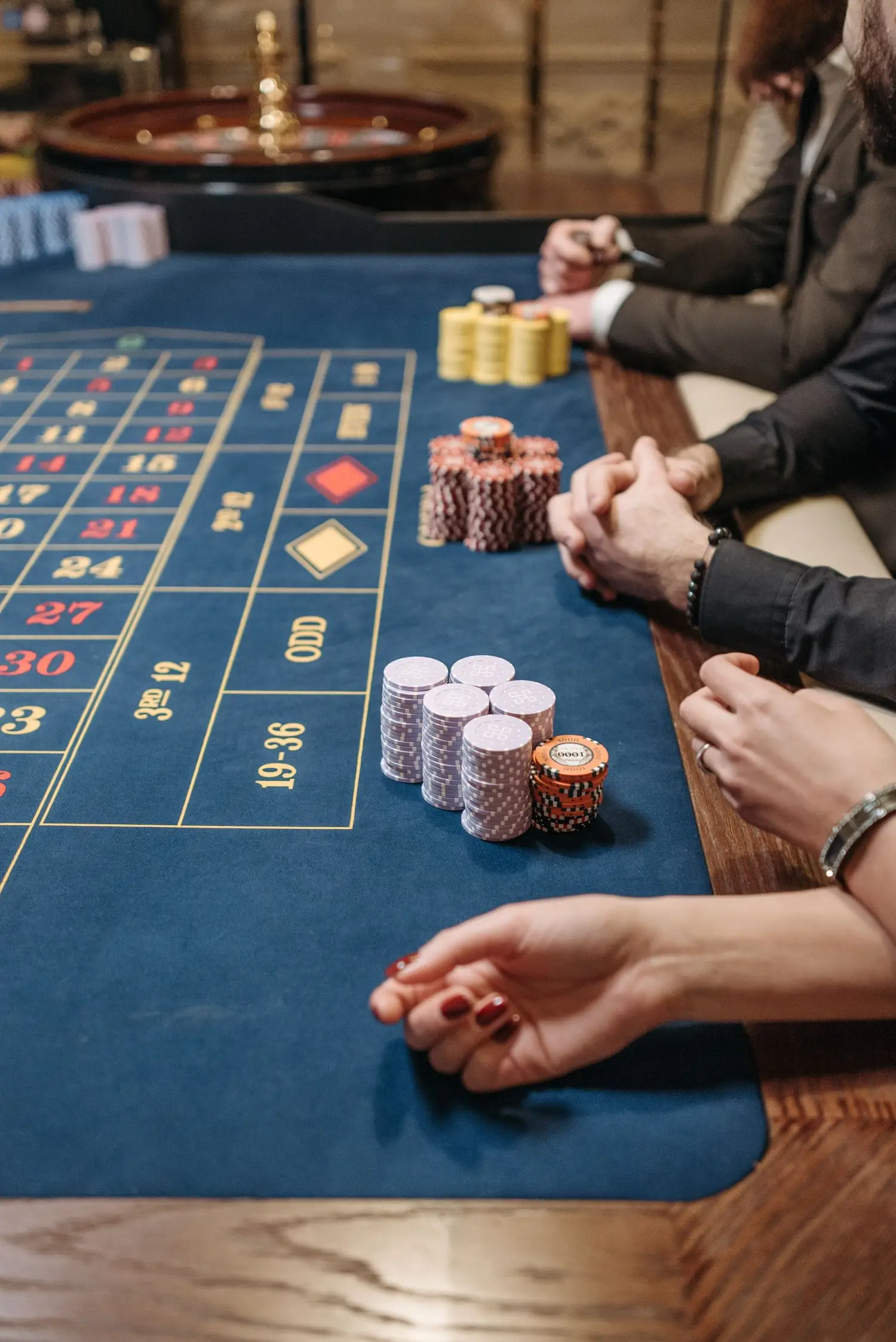 Players at roulette table