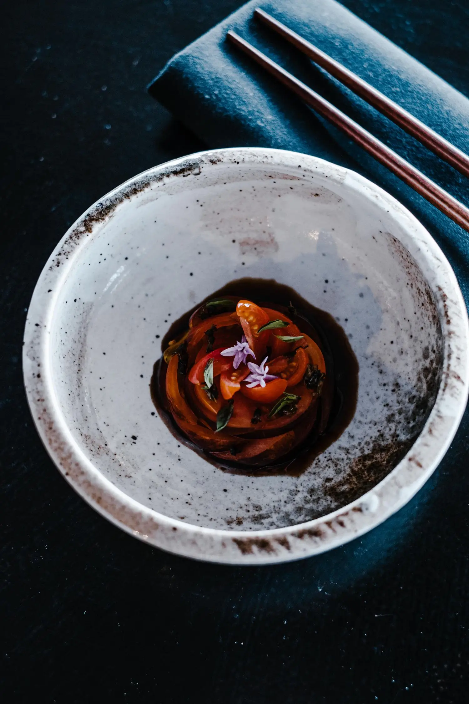 Artistic sushi plate